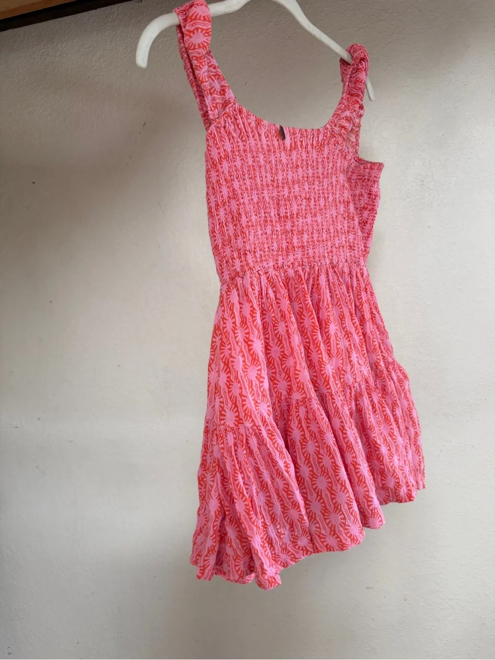 Free People Sweet Annie Smocked Square-Neck Mini Dress